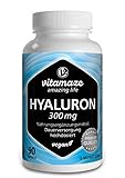 Hyaluronsäure Kapseln hochdosiert, 300 mg pro Kapsel, Vegan, 3 Monate Dauerversorgung, hohe Bioverfügbarkeit: Niedermolekular 500-700 kDa, Nahrungsergänzung ohne Zusätze, Made in Germany