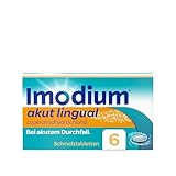 Imodium® akut lingual - Soforthilfe bei akutem Durchfall – Schmilzt sofort auf der Zunge – 6 Tabletten