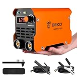 Elektroden schweißgerät Mini Schweißgerät: DEKO 120A 220V MMA Inverter Schweissgerät für Heimreparaturen,Metallschweißen, DIY,Tragbares Schweißgerät mit verstellbarem Schultergurt für Schweißer