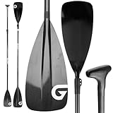 Glory Boards® VOLLCARBON SUP Doppelpaddel – 100% Carbonschaft – Länge verstellbar 180-220cm – nur 760 Gramm - 4-teiliges Stand up Paddle - Ideal für Einsteiger - Kajakpaddel