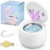 Ultraschallreinigungsgerät, 45000Hz ultraschall reinigungsgerät, UV Ultraschallreiniger für Dental Pod, Zahnersatz, Aligner, Retainer, Whitening Trays, Zahnschiene