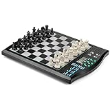 MRTKJ Elektronisches Schachspiel, intelligentes Schach-Computerspielbrett, tragbares magnetisches Schachbrett, mit LCD-Display, ideal für Anfänger und Fortgeschrittene, Lehren und Spielen