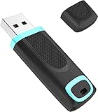 USB Stick 256GB 3.0, Vansuny USB Stick 3.0 256GB, Speicherstick 256GB mit LED-Licht und Kappe und Lanyard Loop für PC/Desktop/Laptop/Spielekonsolen(256GB, Cyan)