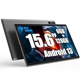 Tablet 15,6 Zoll, Android 13 Tablet mit einem großen IPS-Display HD von 1920 x 1080, 6 GB/128 GB, WiFi und Akku von 12000 mAh – ideal für Produktivität, Unterhaltung und Bildung
