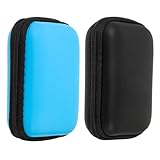 Sewroro 2 Stück Teiliges Tragbares Hartschalen Case aus Robustem Stoßfeste Hard Drive Schutzhülle mit Sparendem Design Waschbare Aufbewahrungsbox für Externe Schwarz und Himmelblau