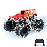 Carox Amphibienfahrzeug Ferngesteuertes Auto, 2.4 Ghz 1500mah RC Auto, Wasserdicht Monstertruck Auto Car Pool Strand Spielzeug für Kinder ab 6 Jahre OX21RED