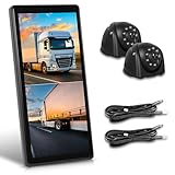 LKW Spiegel Dashcam mit 2 Rückfahrkamera, Rückspiegel mit Vertikalem Bildschirm für Lastkraftwagen Bus, 10.36 Zoll Touchscreen Monitor mit BSD Systeme/DVR/Loop-Aufnahme, IP67 Wasserdicht, Nachtsicht