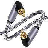 Sehuby 1/2/5 m Kabel, doppelt 90 Grad rechtwinklig, Stecker auf Stecker, Subwoofer-Kabel, digitales Koaxialkabel, geflochtenes Nylonkabel