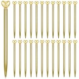 24 Stück Golden Heart Kugelschreiber, niedliche schwarze Tinte Stifte für Brautpartys und Hochzeiten
