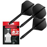 Target Darts K Flex Integrierter Dart-Flug und -Schaft, Nr. 2 Schwarz (Mittel) | 3er-Pack K-Flex – Nr. 2, Präzisionsgeformte 2-in-1-Dart-Flüge und -Dart-Schäfte | Professionelles Dart-Zubehör