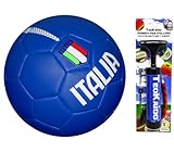 Fußball Italien für Training oder Spiel Größe 5 Durchmesser 23 cm Größe 5 mit tragbarer Pumpe zum schnellen Aufblasen mit Verlängerung 2 Nadeln und einem Augello