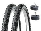 2 x 26 Zoll Fahrradreifen 26x2.00 schwarz K-885 Kobra 50-559 inklusive 2 x Schlauch mit Autoventil