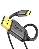 Silkland USB C auf DisplayPort 2.1 Kabel Bidirektional 3M, 40Gbps, 16K@30Hz 8K@120Hz 4K/2K@240Hz, Thunderbolt 4/3 auf DisplayPort für MacBook Pro/Air, iPad Pro, iPhone 15 Serie