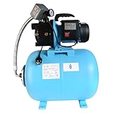 Hauswasserwerk HANDY 3000 - Wasserpumpe (3000l/h, 550W, Förderhöhe 40m) - 50L Druckkessel - Hauswasserautomat mit Druckschalter Manometer - Gartenpumpe Tragbare - Ideal für Gartenbewässerung 50 Liter
