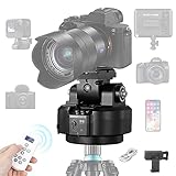 Soonpho M6 Motorisierter 360 Grad Erehbarer Elektrischer Remote Panorama-Stativkopf mit Telefonklemme und Fernbedienung AI Face Tracking Gestenerkennung AB Zwei Punkt Typ für DSLR,Stativ,Mobiltelefon