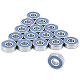 QWORK® 16 pièces 608RS Kugellager, ABEC 9, Double Shielded Miniatur Rillenkugellager,für Skateboards, Rollerlager, Inline Skates