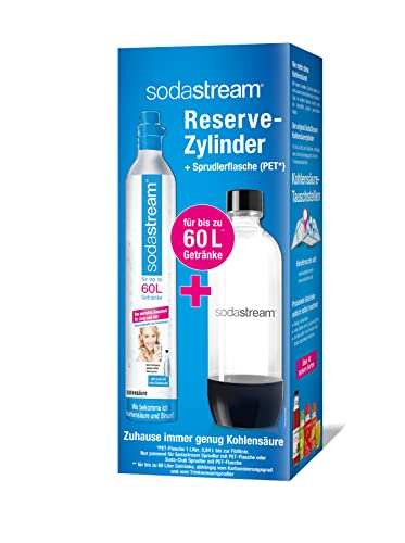 SodaStream ReservePack- mit PET Flasche (1 CO2-Zylinder für 60L und 1L PET-Flasche)