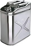 Benzinkanister aus Edelstahl,auslaufsicherer Benzinkanister mit großer Kapazität für Benzin-,Diesel-und Ölbenzintank/tragbarer Kraftstoffbehälter(A 15L)