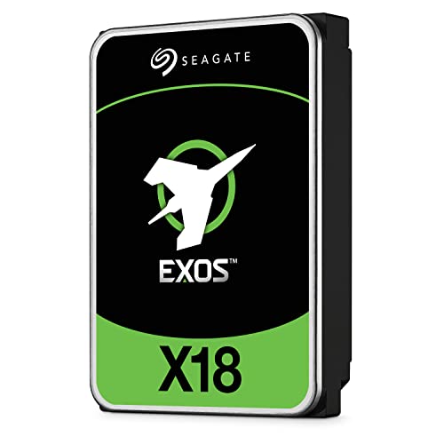Seagate Exos X18 Enterprise, 18 TB HDD, CMR 3.5 Zoll, Hyperscale SATA 6 Gb/s, 7.200 U/min, 512e, 4Kn FastFormat, geringe Latenz mit verbessertem Caching, Modellnr.: ST18000NM000J