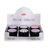 Atomic Metall Grinder 4-teilig, 50mm Durchmesser, 6er Packung, Kräutermühle mit Pollensieb, magnetischem Deckel, scharfen Zähnen, robust, langlebig, ideal für Tabak, Kräuter, Gewürze, schwarz