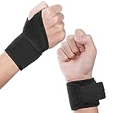 URAQT Handgelenkbandage, 2 stück Handgelenkstütze Handbandage mit Klettverschluss für Sport und Alltag, Atmungsaktiv Wrist Wrap Bandage Handgelenk für Damen und Herren, Schwarz