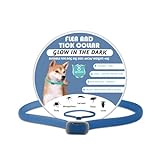 Zeckenhalsband für Hunde Leuchtendes Präventionshalsband gegen Parasiten auf Jede Größe verstellbar 2 STK Einstellbares Floh und Zeckenschutz mit bis zu 8-Monatigen Schutz (Blue)