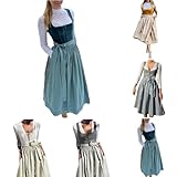 Generisch Dirndl Damen Midi Trachtenkleid Trachtenmode Trachtenrock Dirndlkleid Inkl. Dirndl, Dirndlbluse, DirndlschüRze 2/3 Teilig FüR Frauen Oktoberfest Besondere AnläSse