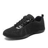 Damen Cheerleading Mädchen Cheerleadingschuhe Tanzschuhe Schuhe Schnürschuhe Weiß Training Schuhe Outdoor Sportschuhe Walkingschuhe Fitness Gymnastik Yoga Tanzschuhe Schwarz 38EU