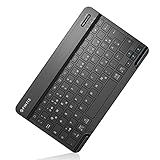 Fintie Ultradünn Bluetooth Tastatur mit deutschem Layout QWERTZ für iPad und iPhone, iPad 10.9, iPad 10.2, iPad 9.7 2018/2017, iPad Air 5/4/3, iPad Pro 12.9/11/10.5/9.7, iPad Mini, Schwarz