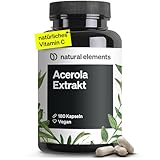 Acerola Extrakt mit Vitamin C – hochdosiert, vegan – 180 Kapseln für 6 Monate – 660mg Acerola Extrakt & 165 mg Vitamin C pro Kapsel – ohne unerwünschte Zusätze