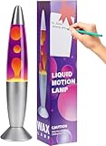 AONESY Lavalampe 34cm Violettes Wasser & Gelbes Wachs Lavalampe Kinder Nachtlicht Buntes Licht Lampe Geschenk für Weihnachten Geburtstag