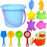 Chennyfun Strandspielzeug Set, 12 Stück Sandkasten Spielzeug Set mit Sand Förmchen, Eimer, Schaufeln, Gießkanne-Sandspielzeug Kinder für Kinder, Kleinkinder, Jungen und Mädchen