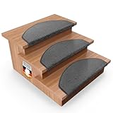 casa pura 15x Treppenstufen Matten, Stufenmatte innen für Treppe, Dynasty Velours Treppenteppich selbstklebend, Teppich für Treppenstufen (halbrund, Anthrazit)
