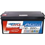 BIG E-Drive AGM Traktionsbatterie: Ideal für Rehatechnik, E-Scooter, Außenborder, Hebebühnen, Fördertechnik, Aufzüge, Robotik, FTS, Industrie, DC-Stromversorgung (12V - 220Ah)