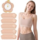 GREBIKE Rizinusöl-Pflaster, Rizinusöl-Packungen, Einweg-Pads, Bio-Baumwolle, selbstklebende Pads für Bauchnabel, Anti-Leckage-Design, atmungsaktiv und tragbar, kein Waschen (Beige)