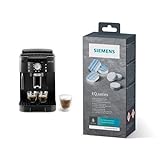 De'Longhi Magnifica S ECAM11.112.B & Siemens Multipack TZ80003A, Inhalt: 1 x 10 Reinigungstabletten und 2 x 3 Entkalkungstabletten, für Kaffeevollautomaten der EQ Serie, weiß