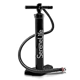 SereneLife SUP Pumpe, Handpumpe für Stand Up Paddling Board – Air Pump SUP Boards – Hand Pumpe für Aufblasbare Standup Paddle Board sowie Surfbrett als Stand Up Paddle Zubehör mit Druckmessgerät