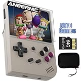 RG35XX Retro Handheld Game Console 3.5 Inch IPS Screen 640 x 480 Linux System with a 64G Card Pre-Installed 5000+ Games Supports HDMI and TV Output (RG35XX-Gray+Bag--New)