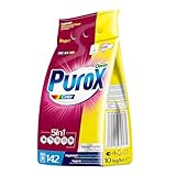 PUROX COLOR Waschpulver im Foliensack (142 Waschladungen) – Waschmittel für farbige Textilien, entfernt Flecken, umweltfreundlich, schutz vor Kalkablagerungen, 10 kg