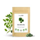 Bio Chlorella Tabletten hochdosiert 240 Stück 500mg Vegan, ohne Zusätze, plastikfrei verpackt Algen Presslinge aus Mikroalge Chlorella Vulgaris Zellwand aufgebrochen