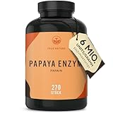 Papaya Enzym Kapseln - Hochdosiert: 2100mg Extrakt - 270 Kapseln - Papain Enzymaktivität: 6 mio. Units/g - Vegan, Deutsche Produktion - TRUE NATURE®