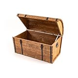CREATIVE COOPER Holztruhe 180L – Klassischer Aufbewahrungskoffer aus geöltem Erlenholz – Vintage Design – Für Wohnzimmer, Terrasse & Garten – 80x50x50 cm
