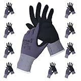 kör4u 10 Paar Arbeitshandschuhe Elite, atmungsaktiv und beschichtet, als Schutzhandschuhe, Gartenhandschuhe Damen und Mechaniker Handschuhe geeignet, hochwertige Nitril-Beschichtung, ölbeständig