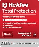 McAfee Total Protection (3 Geräte) 2025 | 15 Monate | Secure VPN, Sicherheitssoftware mit Virenschutz, Kennwort-Manager, Identitätsüberwachung | Digitaler download