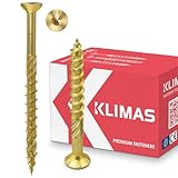 KLIMAS Holzschrauben Torx - Spanplattenschrauben Gelb - Senkkopfschrauben - Terrassenschrauben - Universalschrauben - Dachkonstruktion Schrauben Set - Holzschrauben 5x50 mm - 300 Stück