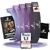 JAMIE VIDAL® [TESTSIEGER] Fitnessbänder Miniloops Widerstandsbänder 5 Stufen, [Premium] Latex Fitnessband Resistance, kurz Deutsche Übungsanleitung & Tragebeutel, Gymnastikband Muskelaufbau, Yoga