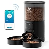 IMIPAW Futterautomat Katze WiFi 2.4G: APP-Steuerung Trockenfutterspender für 2 Kleine Hunde und Katzen 4L, Programmierbare Zeitschaltuhr, 1-10 Mahlzeiten pro Tag, Trockenmittelbeutel