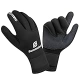 Summshall Neoprenhandschuhe 3mm Neopren Handschuhe für Damen Herren Thermisch Anti-Rutsch Wärmender Tauchhandschuhe mit elastischem Handgelenk zum Tauchen, Surfen, Schnorcheln