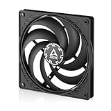 ARCTIC P14 Slim PWM PST - Gehäuselüfter, 140 mm PWM PST, optimiert für statischen Druck, Case Fan mit PST-Anschluss (PWM Sharing Technology), besonders schmal, 150-1800 U/min. - Schwarz