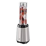 Russell Hobbs Mixer - Standmixer & Smoothie Maker to go [23.500 U/min Power-Motor] inkl. 1x Mixbehälter 600ml (BPA-frei, spülmaschinen- & bruchfest inkl. Deckel) Zerkleinerer, Edelstahl, 23472-56